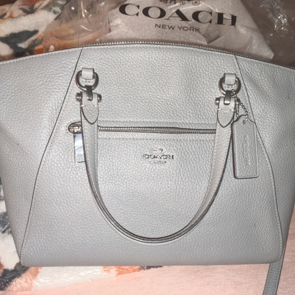 Grey Pebble Leather Coach bag